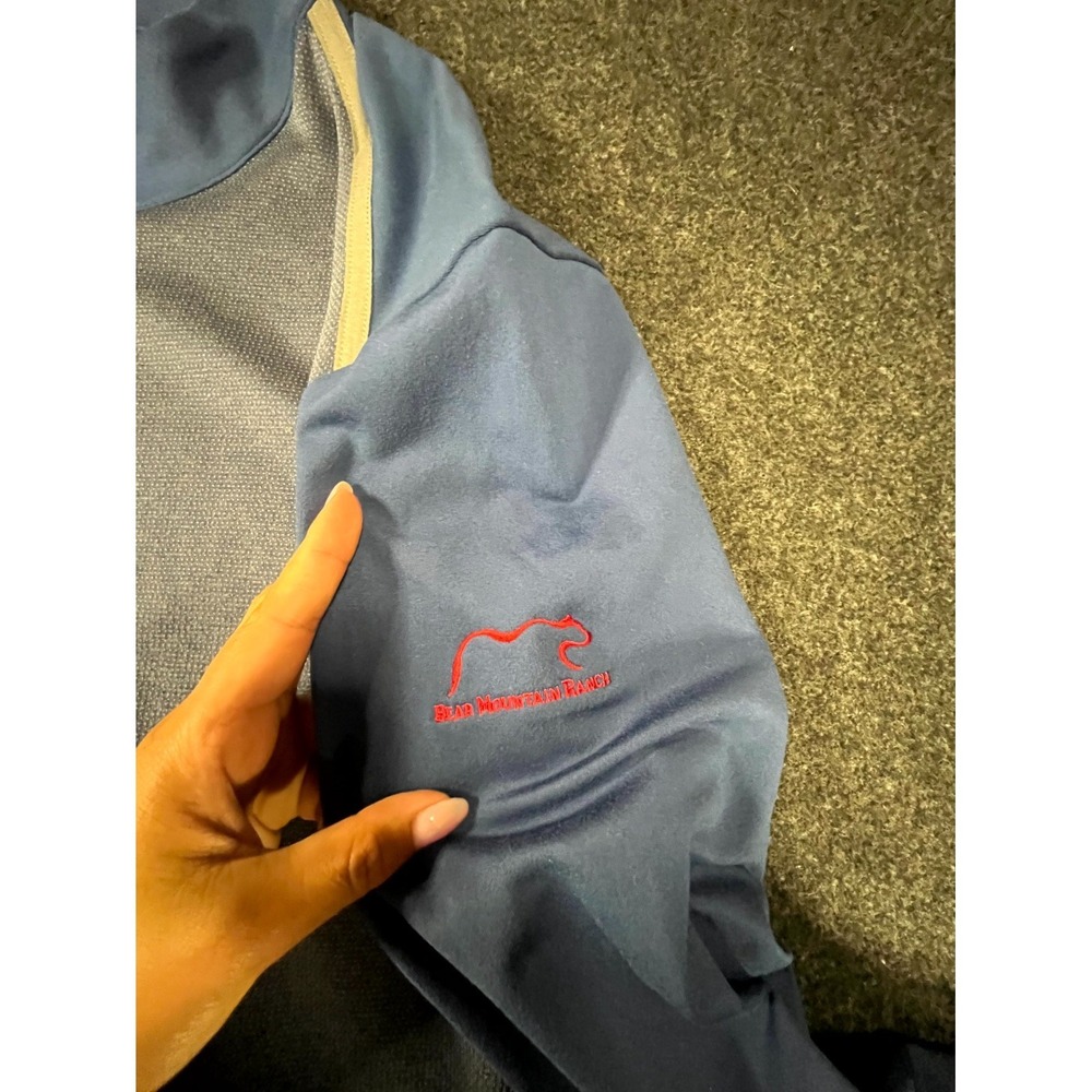 Adidas Golf Top Mens XL Blue Stretch Bear Mountain Ranch Mock Neck Quarter Zip - Picture 4 of 11
